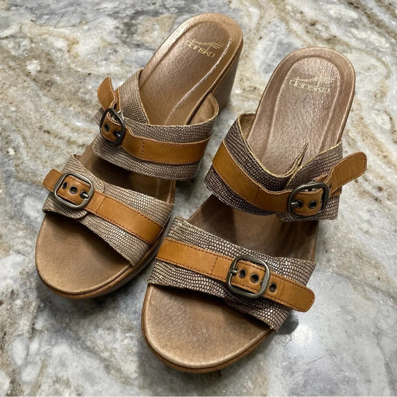 Dansko Women’s Jessie Sand Lizard Sandal Comfort Leather - Picture 3 of 12